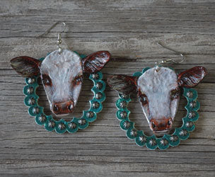 Hereford with Turquoise Earrings