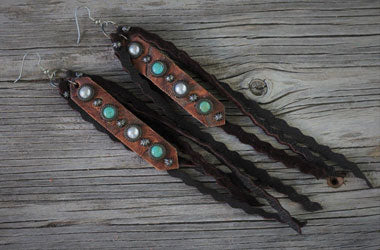 Reins, Turquoise and Fringe Earrings