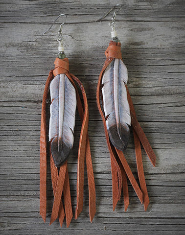 White Feather Earrings