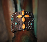 Spiny Oyster/Turquoise Cross Cuff